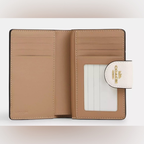 NWT! Coach authentic leather zip wallet with C golden rhinestones + Gift wrap! - Picture 4 of 15